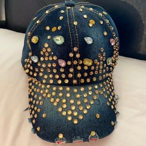 Rhinestone jean hat